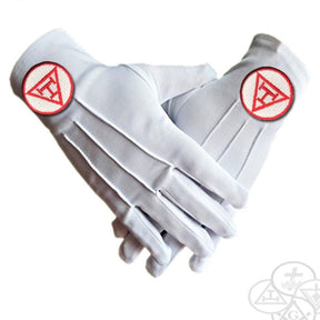 Royal Arch Chapter Glove - Red Triple Tau - Bricks Masons