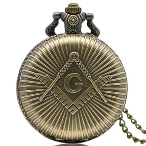 Master Mason Blue Lodge Pocket Watch - Compass and Square - Bricks Masons