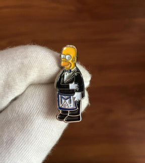 The Simpsons Homer Masonic Lapel Pin - Bricks Masons