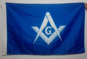 White and Blue Masonic Flag - Bricks Masons