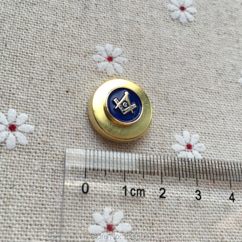 Master Mason Blue Lodge Button Cover - Square and Compass G - Bricks Masons