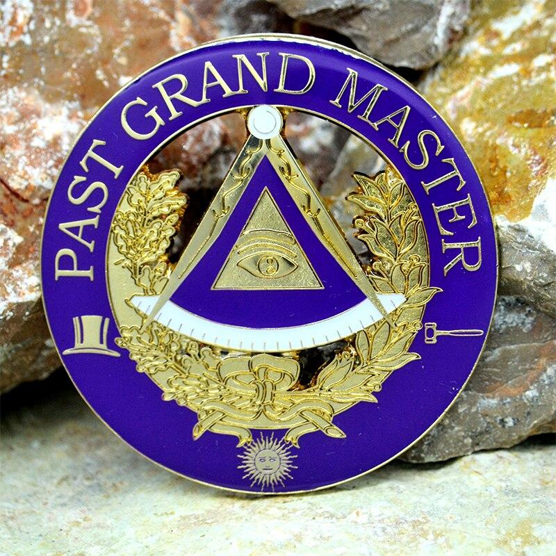 Past Grand Master Blue Lodge Car Emblem - Medallion - Bricks Masons