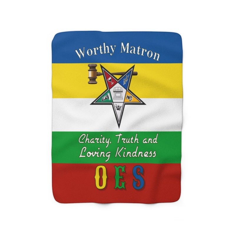 Worthy Matron OES Blanket - Ultra Soft Flannel - Bricks Masons