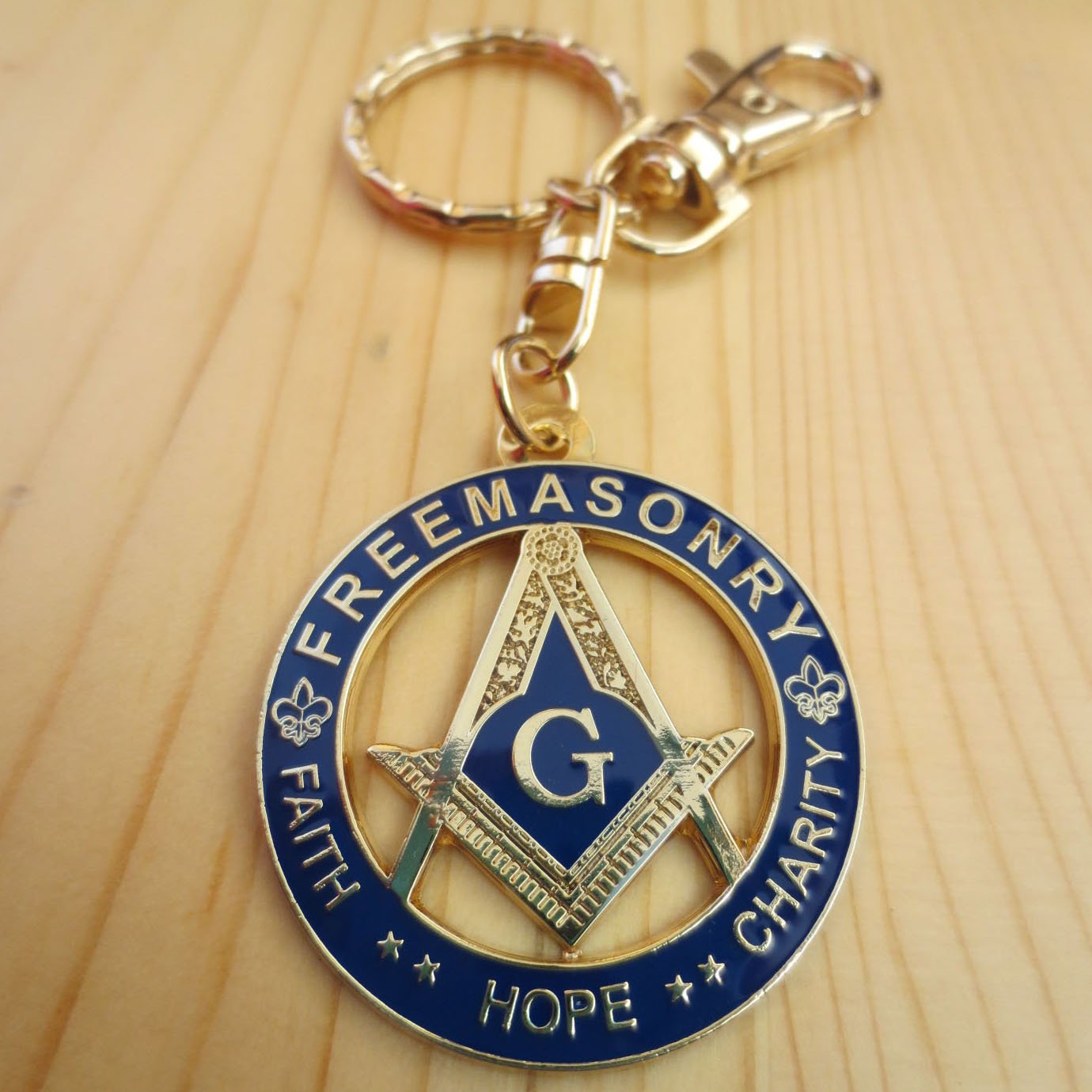 Freemasonry Faith Hope Charity Masonic Key Chain - Bricks Masons