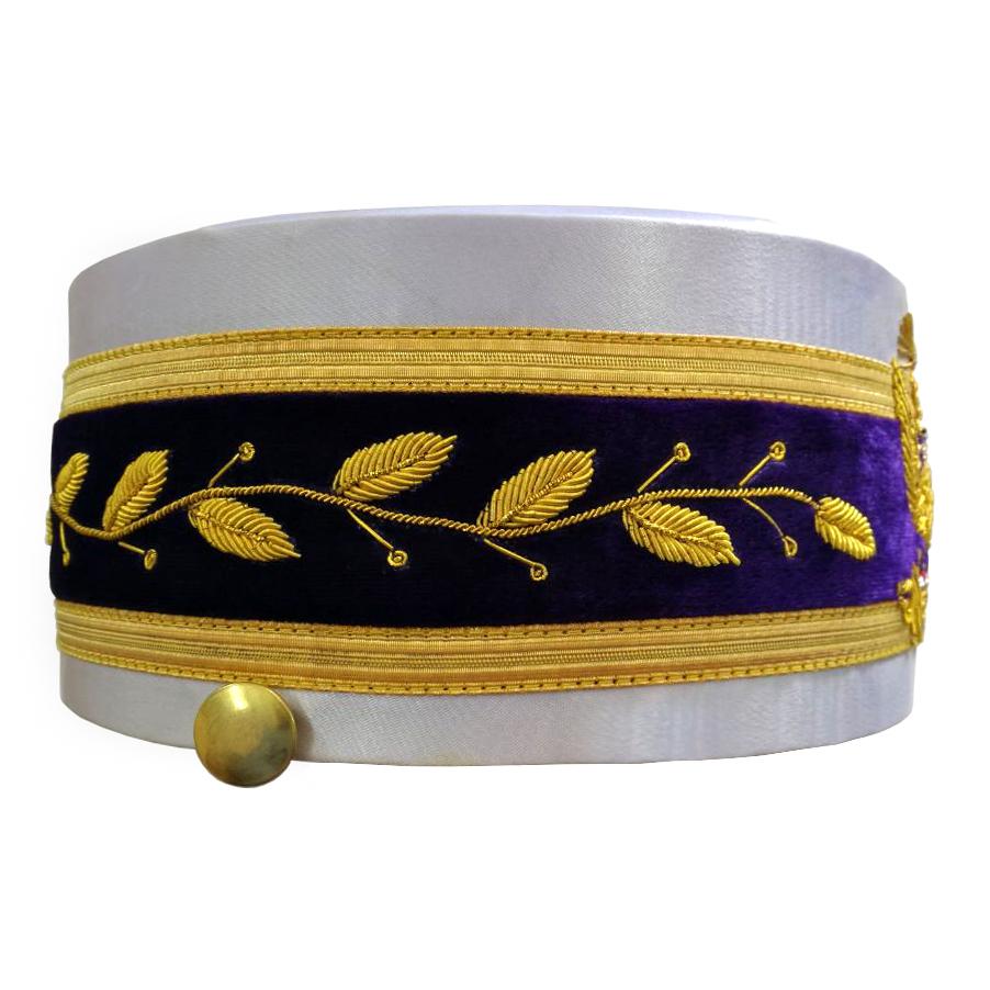 f33rd Degree Scottish Rite Crown Cap - White Hand Embroidery - Bricks Masons