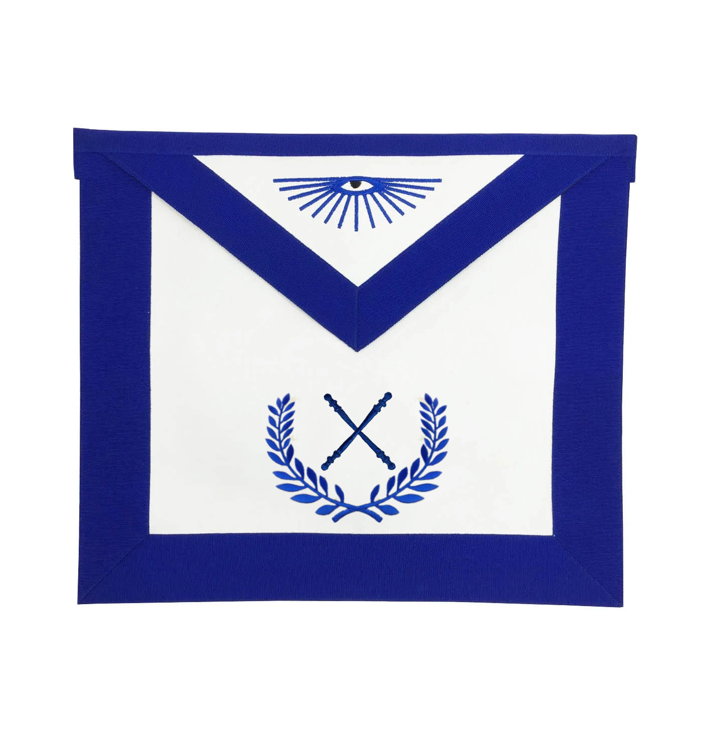 Marshal Blue Lodge Officer Apron - Royal Blue with Wreath - Bricks Masons
