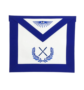 Marshal Blue Lodge Officer Apron - Royal Blue with Wreath - Bricks Masons