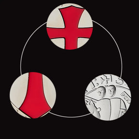 Knights Templar Commandery Coin - Red Silver Plated - Bricks Masons