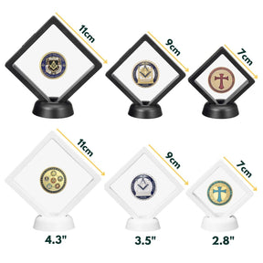 Masonic Coins Holder - 3D Floating Coin Display Black & White - Bricks Masons
