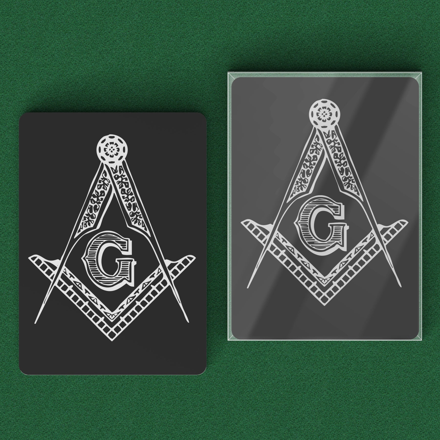 Master Mason Blue Lodge Playing Cards - Black with Square & Compass G - Bricks Masons