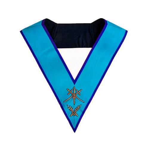 Master of Ceremonies Memphis Misraim French Regulation Officer Collar - Hand Embroidery - Bricks Masons