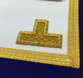 Provincial English Regulation Apron - Royal Blue with Gold Fringe - Bricks Masons
