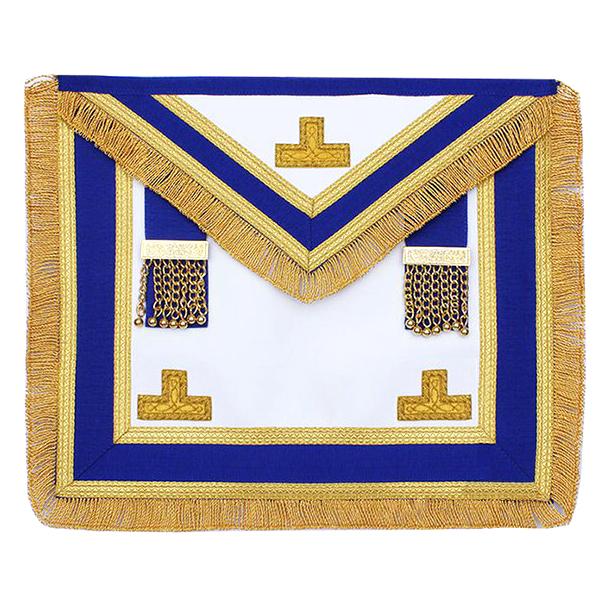 Provincial English Regulation Apron - Royal Blue with Gold Fringe - Bricks Masons