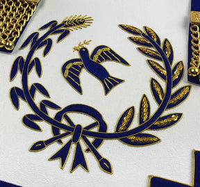 Grand Officers English Regulation Apron - Royal Blue - Bricks Masons