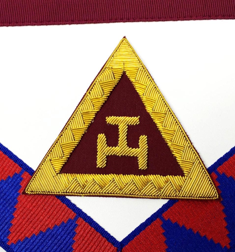Principal English Royal Arch Apron - Red & Blue - Bricks Masons