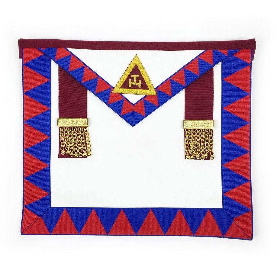 Principal English Royal Arch Apron - Red & Blue - Bricks Masons