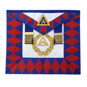 Grand Officers English Royal Arch Apron - Red & Blue - Bricks Masons