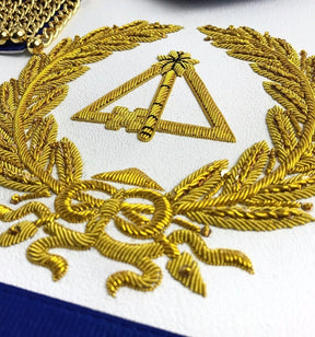 Grand Officers English Royal Arch Apron - Red & Blue - Bricks Masons