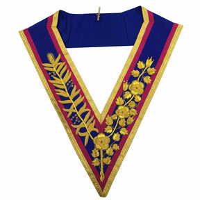 Grand Officers Mark Collar - Pink & Blue with Gold Bullion - Bricks Masons