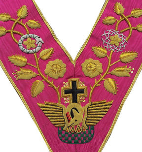 18th Degree Scottish Rite Collar - Pink Moire - Bricks Masons