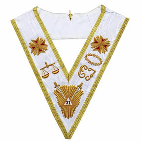 31st Degree Scottish Rite Collar - White Moire - Bricks Masons