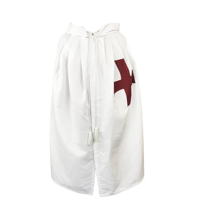 Knights Templar English Regulation Mantle - White with Red Cross - Bricks Masons