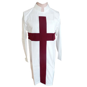 Knights Templar English Regulation Tunic -  Red Cross & White - Bricks Masons