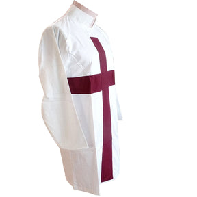 Knight Templar Priests Tunic - Red Cross & White - Bricks Masons
