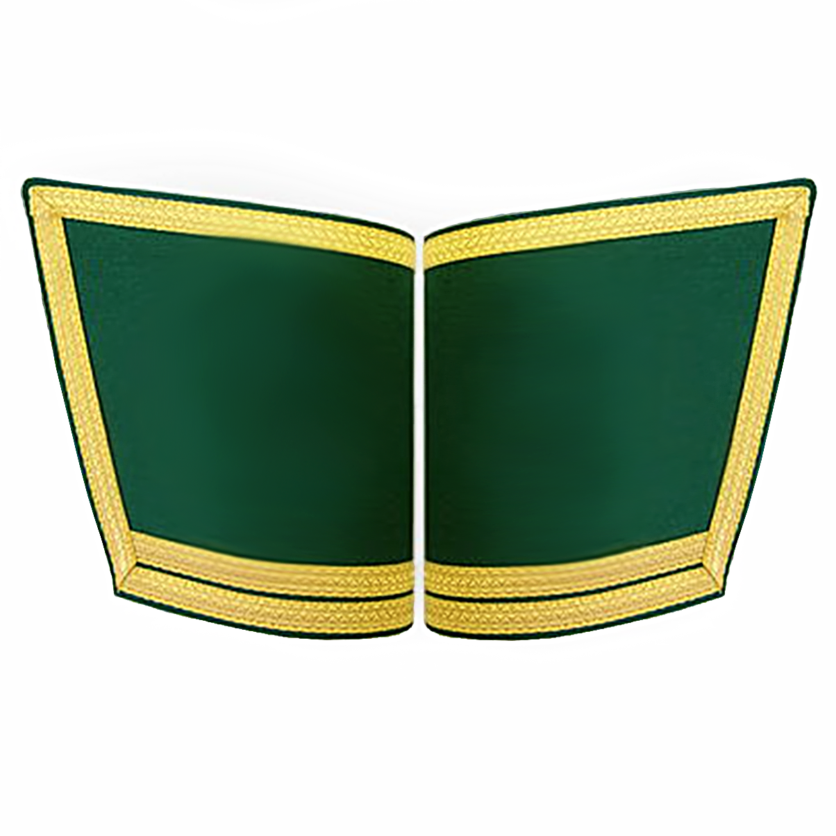 Masonic Cuff- Plain Green Hand Embroidered with Double Braid - Bricks Masons
