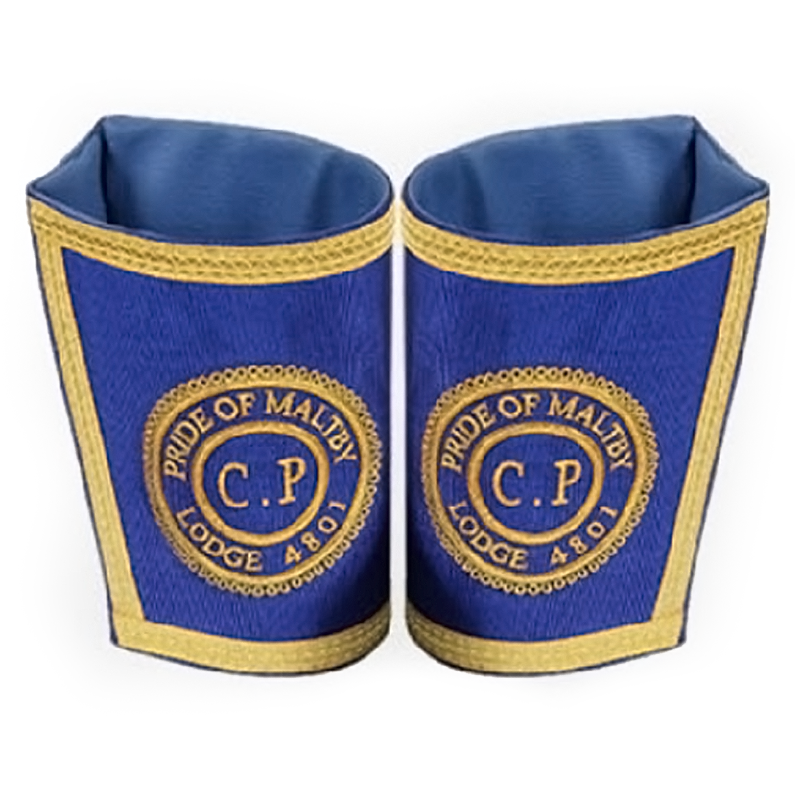 Royal Antediluvian Order of Buffaloes R.A.O.B. Cuff - Blue Hand Embroidered - Bricks Masons