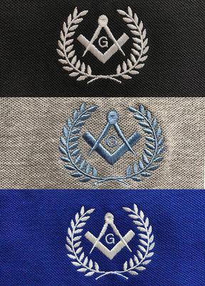 Master Mason Blue Lodge Polo Shirt - Various Colors Square & Compass G - Bricks Masons