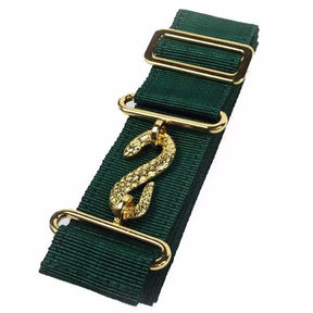 Masonic Apron Belt Extender - Green Belt with Silver/Gold Clasp - Bricks Masons