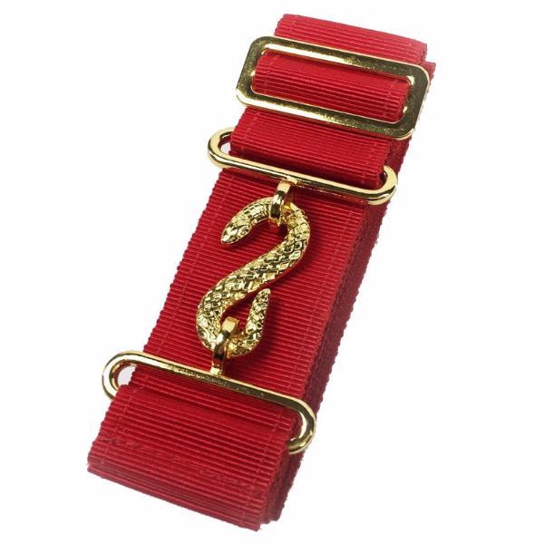 Masonic Apron Belt Extender - Red Belt with Silver/Gold Clasp - Bricks Masons