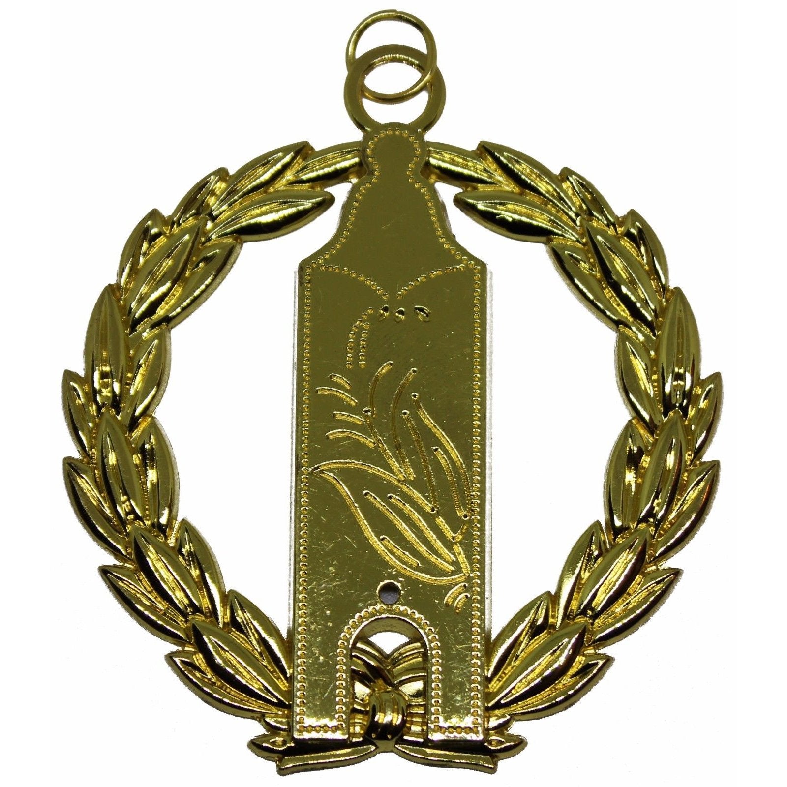 Junior Grand Warden Blue Lodge Officer Collar Jewel - Gold Metal - Bricks Masons