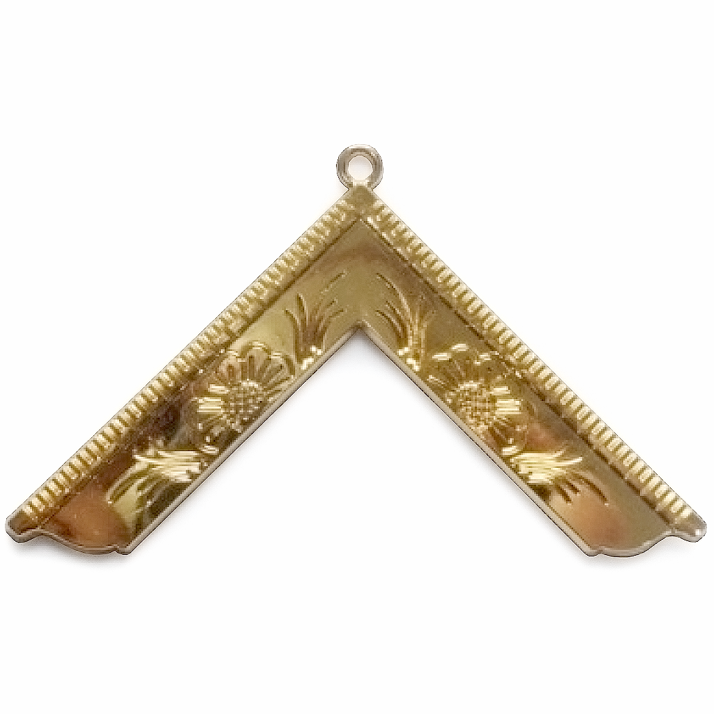 Worshipful Master Blue Lodge Officer Collar Jewel - Gold Metal - Bricks Masons