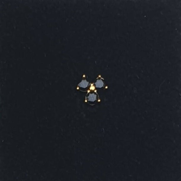 Masonic Lapel Pin - Three Dots Black Stones - Bricks Masons