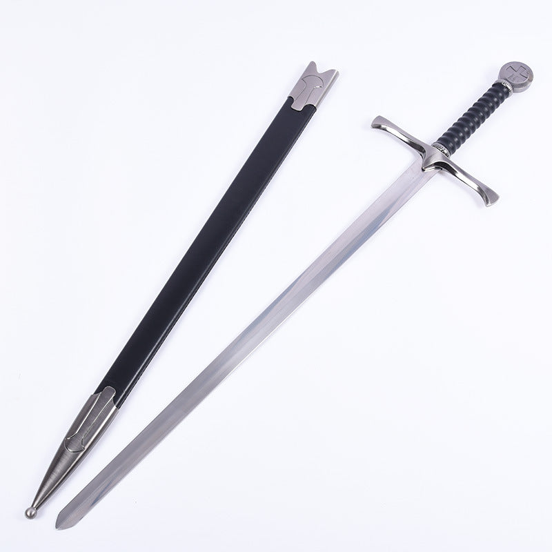 Knights Templar Commandery Sword - Black Hilt and Silver Scabbard - Bricks Masons