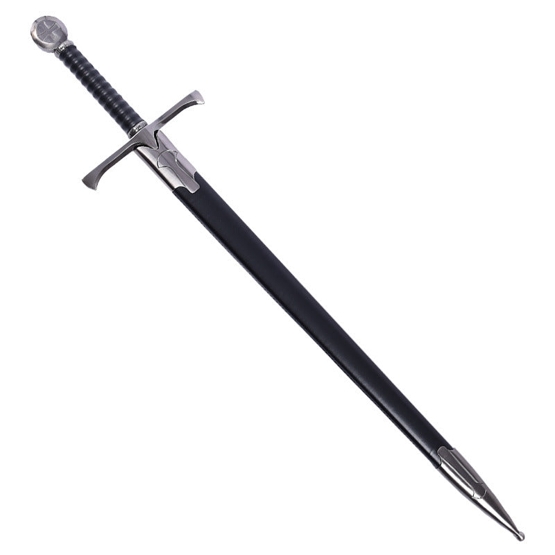 Knights Templar Commandery Sword - Black Hilt and Silver Scabbard - Bricks Masons