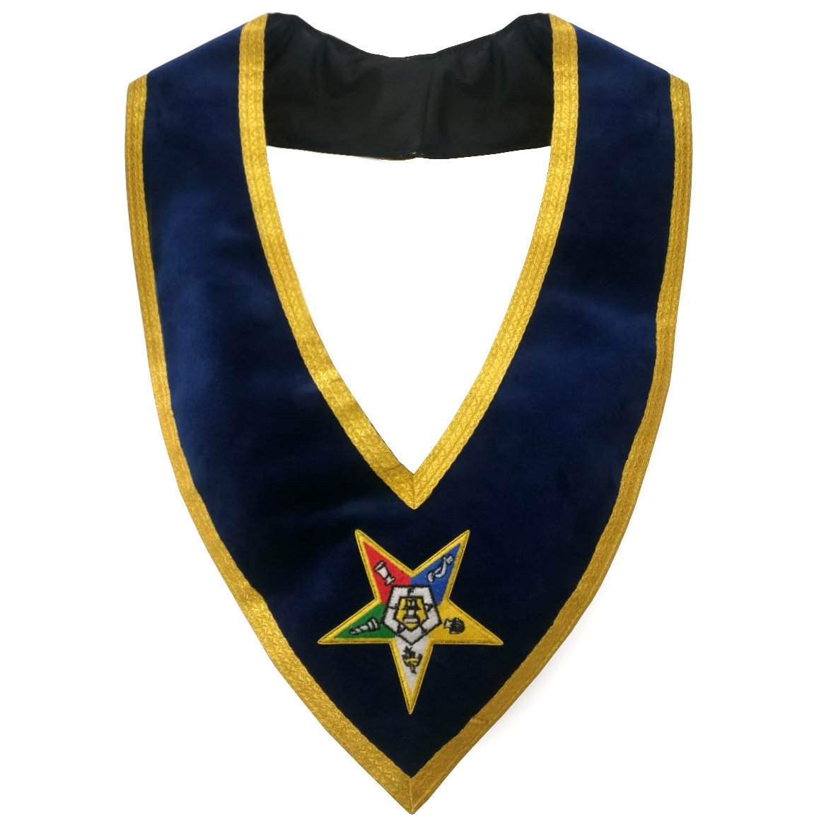 Associate Patron OES Collar - Royal Blue with Gold Braid - Bricks Masons