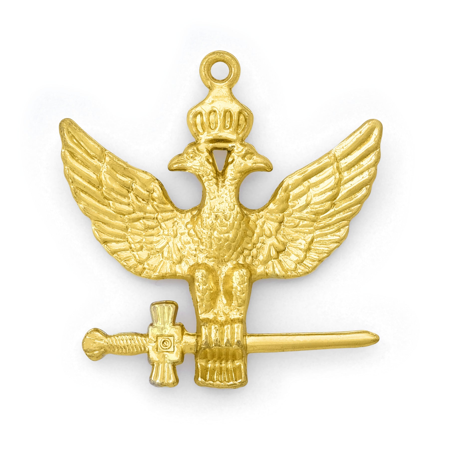 33rd Degree Rose Croix Scottish Rite Collarette Jewel - Wings Up Gold Plated - Bricks Masons