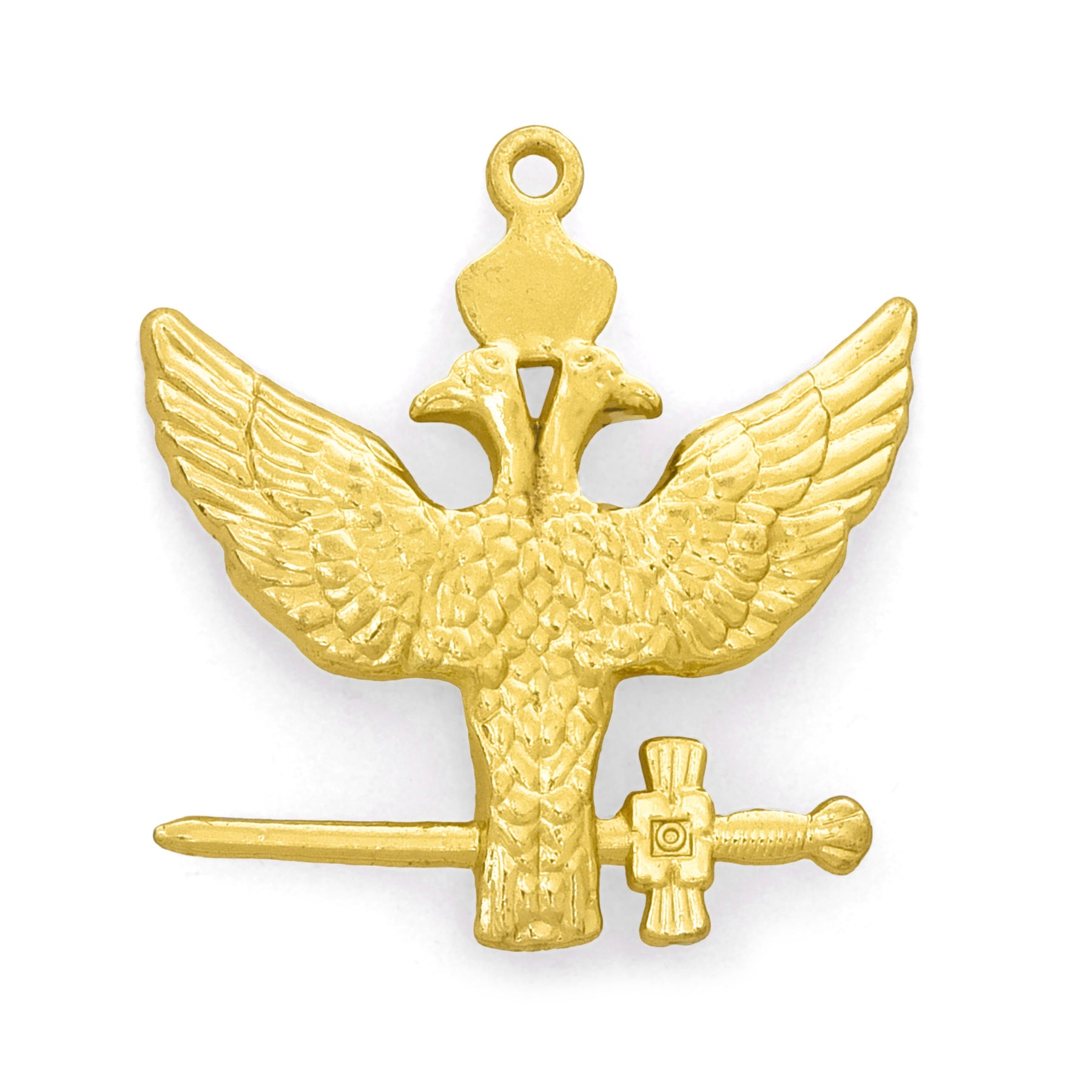 33rd Degree Rose Croix Scottish Rite Collarette Jewel - Wings Up Gold Plated - Bricks Masons