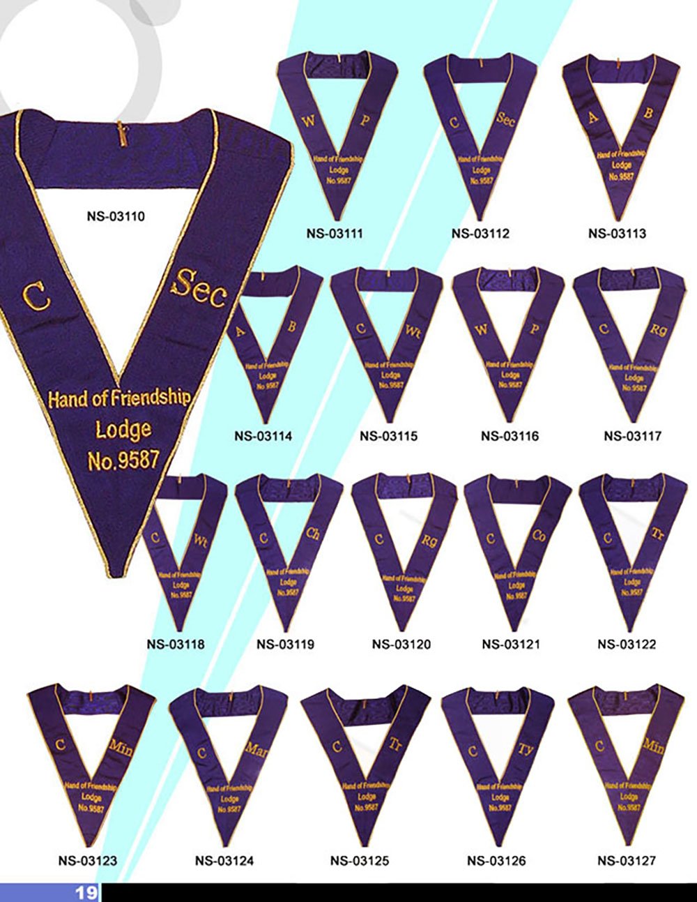 Royal Antediluvian Order of Buffaloes RAOB - Collars - Bricks Masons