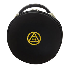 Royal Arch Chapter Crown Cap Case - Black with Gold Bullion Embroidery - Bricks Masons