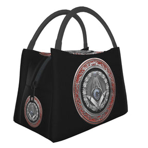 Master Mason Blue Lodge Lunch Bag - 3rd Degree Square and Compass with G Insulated