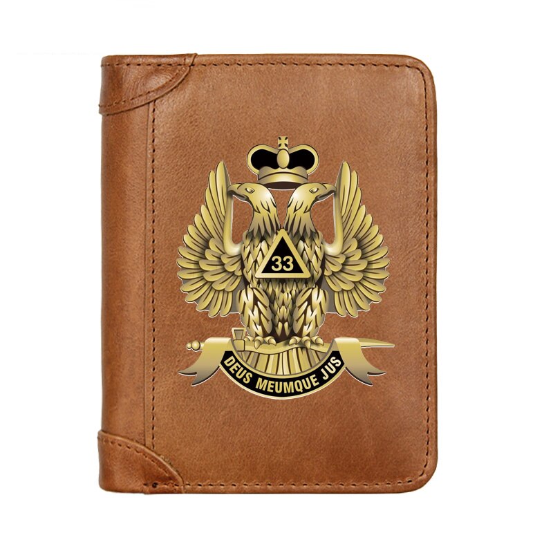 33rd Degree Scottish Rite Wallet - Genuine Leather & Credit Card Holder (Black/Brown/Coffee) - Bricks Masons