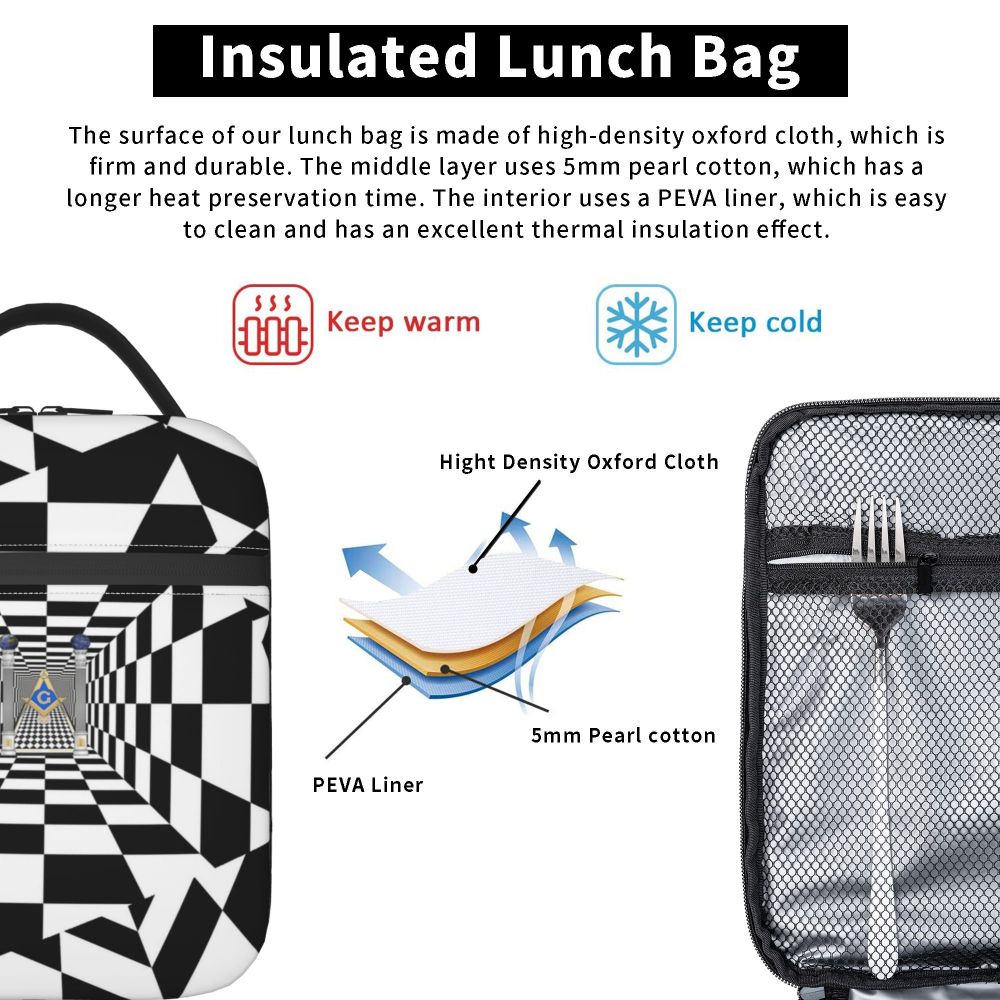 Master Mason Blue Lodge Lunch Bag - Thermal Insulated - Bricks Masons