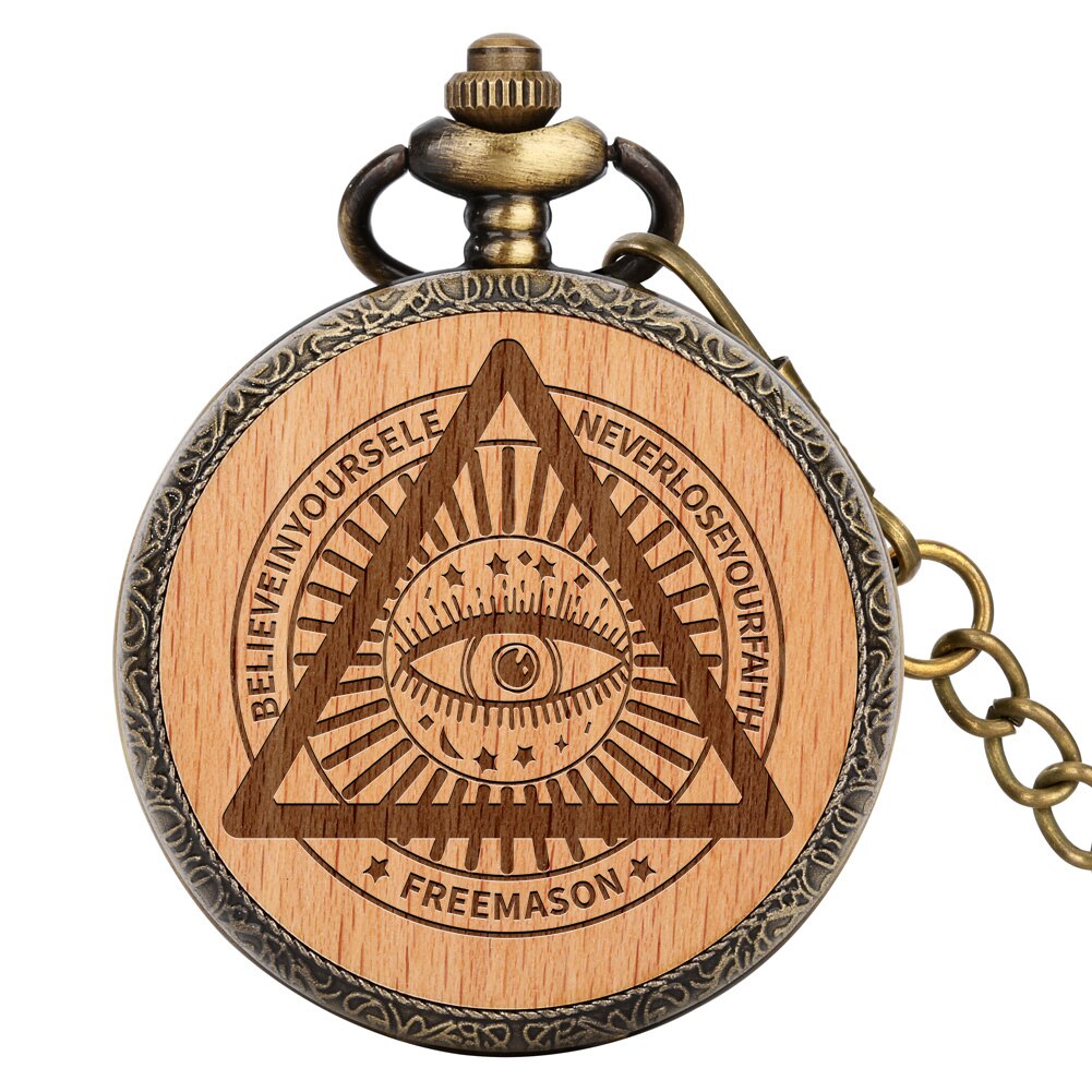 Eye Of Providence Pocket Watch - Quartz - Bricks Masons