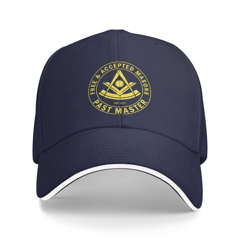 Past Master Blue Lodge Baseball Cap - Free & Accepted Mason Adjustable - [Multiple Colors] - Bricks Masons