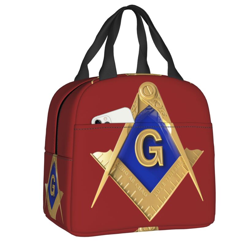 Master Mason Blue Lodge Lunch Bag - Thermal Insulated (Multiple Colors) - Bricks Masons