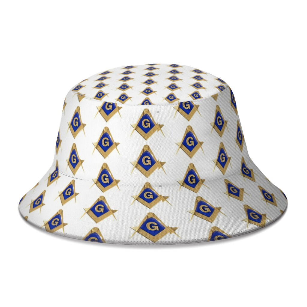 Master Mason Blue Lodge Bucket Hat - Gold Square & Compass G - Bricks Masons